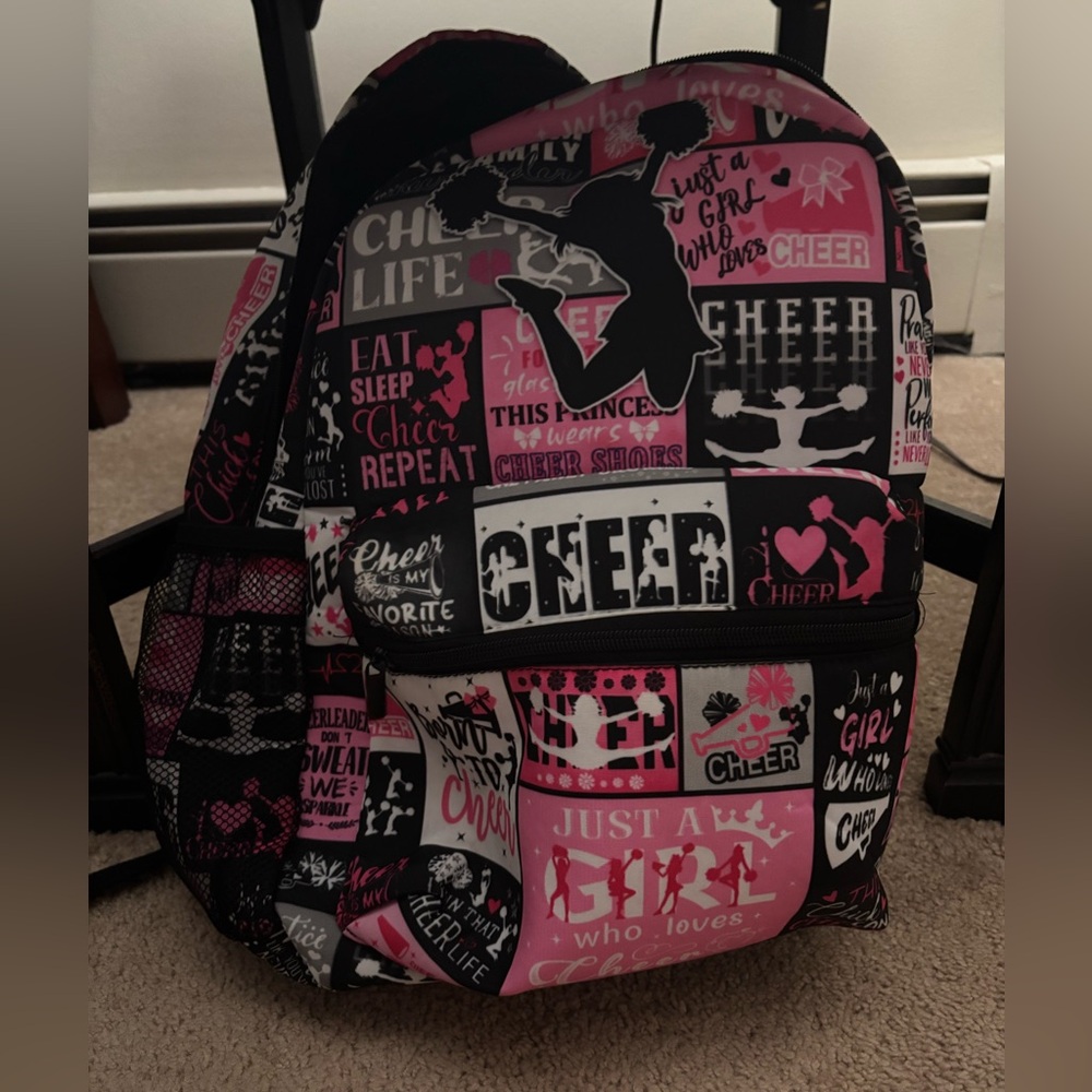 Pink and Black Cheer Backpack